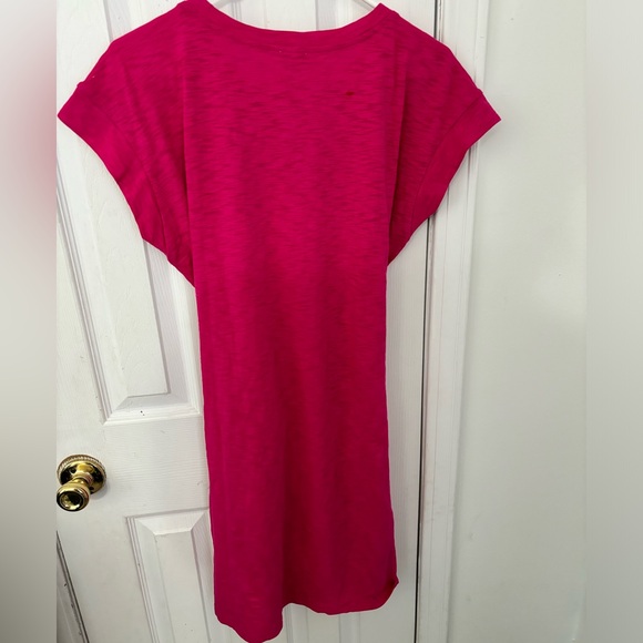 J Crew T Shirt Dress Womens Medium Tie Waist Mini Cap Sleeves Dolman Cotton - Picture 4 of 5